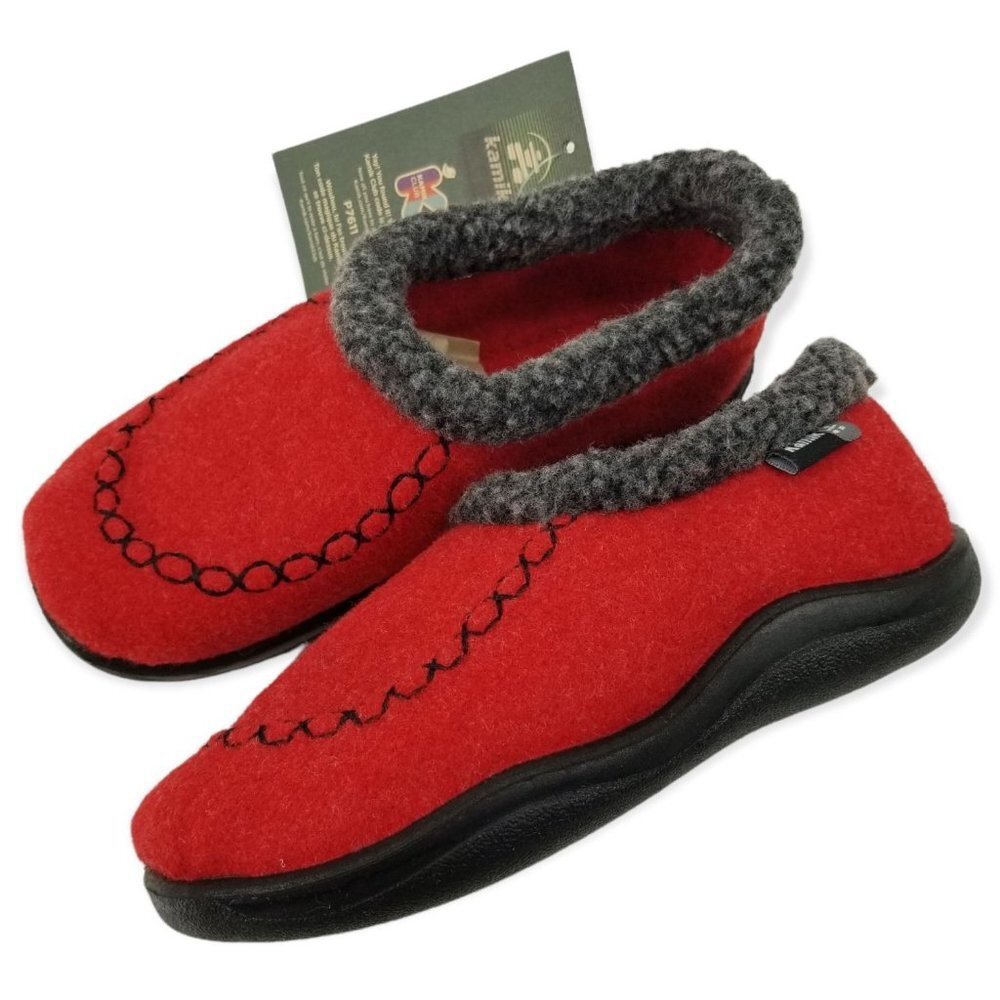 ⚡️Kamik Cozy Cabin 2 Slippers Red Felt Kids Size 13